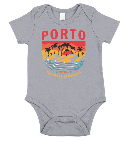 Porto Portugal Beach Design Short Sleeve Baby One-Piece