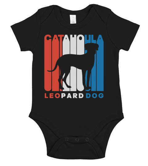 Retro RWnB Catahoula Leopard Dog Silhouette T-Shirt Short Sleeve Baby One-Piece