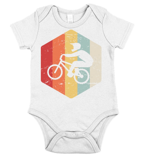 Retro Vintage Cycling Bicycle Motocross Racing Bmx Short Sleeve Baby One-Piece