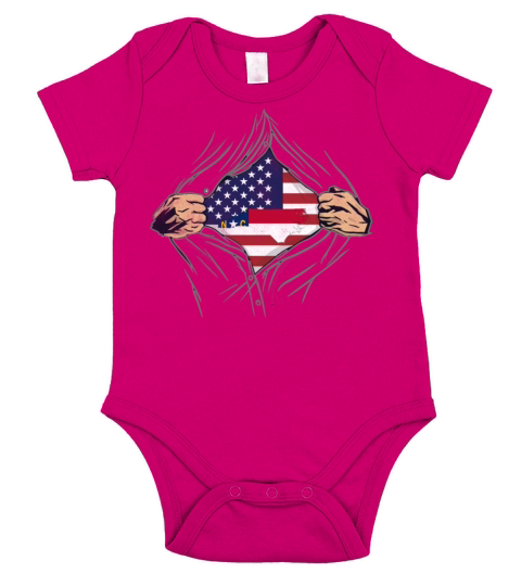 Rip Reveal America State Flag North Carolina Short Sleeve Baby One-Piece