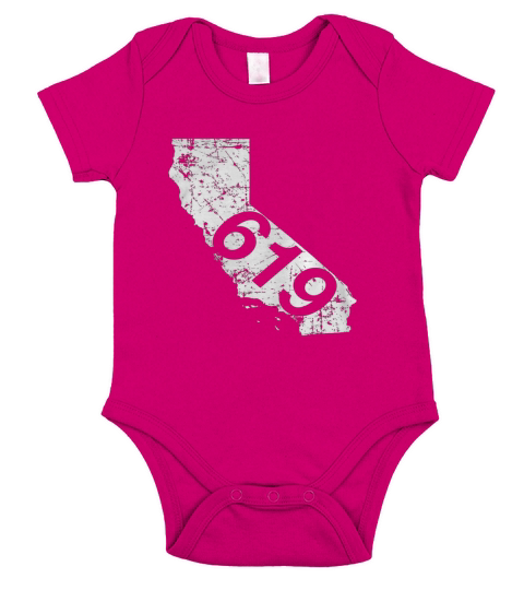 San Diego Area Code 619 Shirt, California Gift Short Sleeve Baby One-Piece