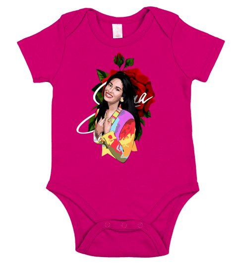 Selena Quintanilla Rose Short Sleeve Baby One-Piece