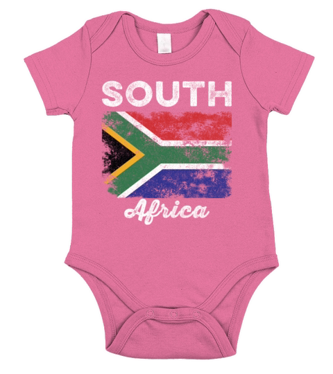South Africa Flag Distressed Short Sleeve Baby One-Piece