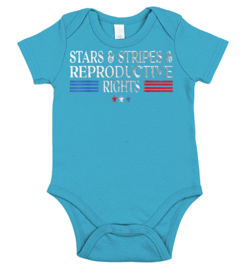 Stars Stripes Reproductive Rights Pro Choice Retro Short Sleeve Baby One-Piece