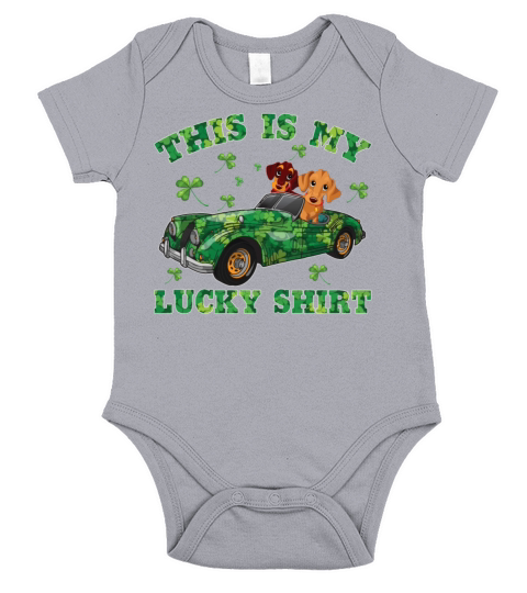 This Is My Lucky Shirt Funny Driving Dachshund Short Sleeve Baby One-Piece