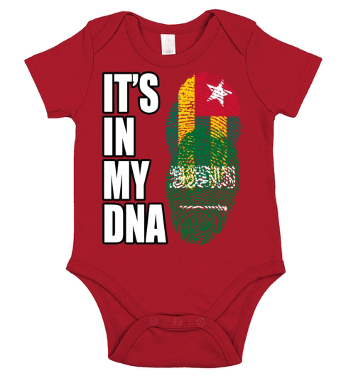 Togolese And Saudi Arabian Mix Heritage DNA Flag Short Sleeve Baby One-Piece