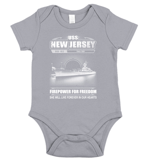 USS New Jersey (BB-62) Short Sleeve Baby One-Piece
