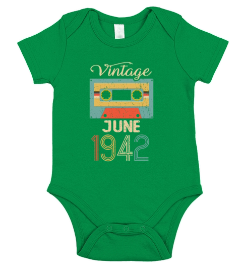 Vintage June 1942 80th Birthday 80 Year Gift Short Sleeve Baby One-Piece