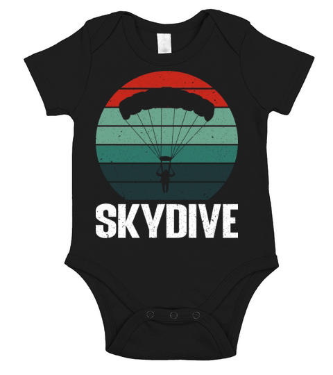 Vintage retro skydiving graphic design for skydive Short Sleeve Baby One-Piece