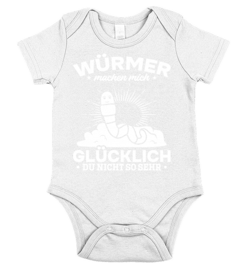 Worms Make Me Happy You Not So Much Funny Worm Short Sleeve Baby One-Piece