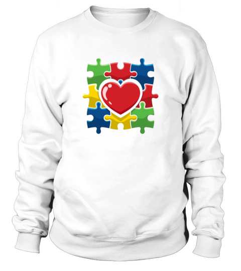 Colorful Puzzle Heart Be Kind Autism Awareness Sweatshirt Unisex