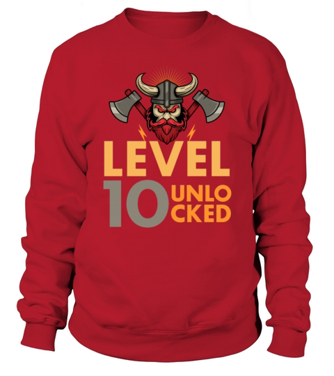 Level 10 Unlocked Video Game Vintage Viking Sweatshirt Unisex