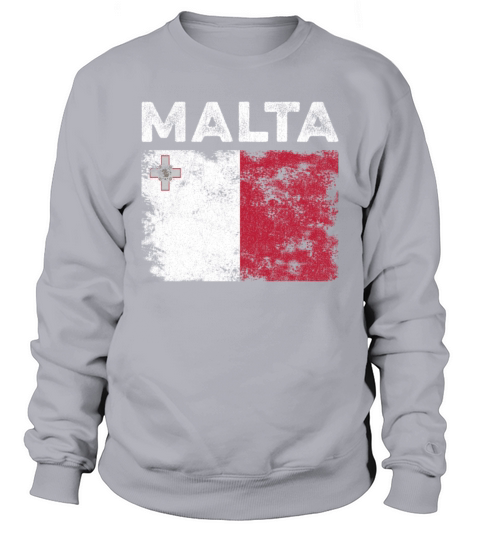 Malta Flag Distressed - Maltese Flag Sweatshirt Unisex
