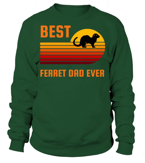 Retro Sunset Vintage Best Ferret Dad Ever Sweatshirt Unisex