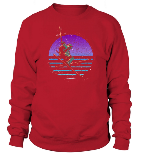 Skier Retro Sunset Winter Sport Vintage Funny Skii Sweatshirt Unisex