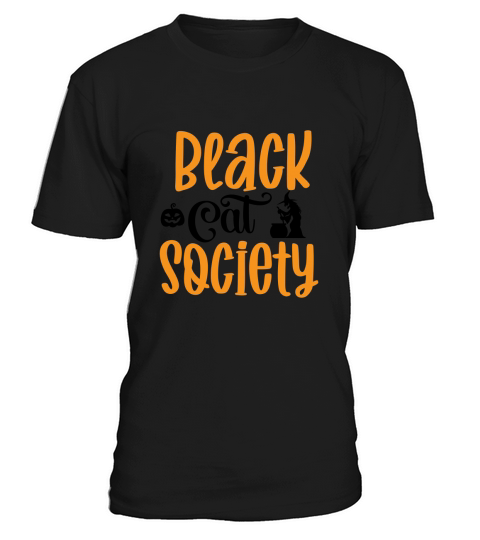 Black Cat Society Halloween Tee Shirt T-Shirt Unisex
