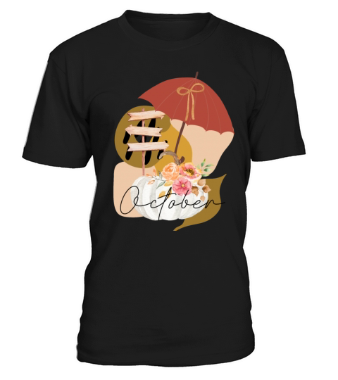 Fall October white pumpkin abstract T-Shirt Unisex