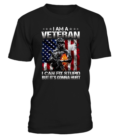 I Am A Veteran I Can Fix Stupid But It’s Gonna Hurt USA Flag shirt - Unisex Long Sleeve T-Shirt Unisex
