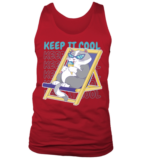 Cat ice cream and sunglasses Tank Top Unisex