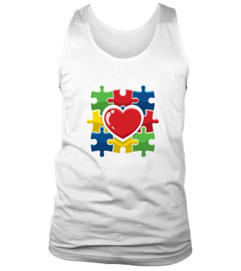 Colorful Puzzle Heart Be Kind Autism Awareness Tank Top Unisex