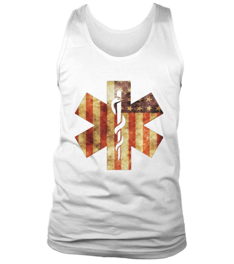 EMT EMS Paramedic USA Flag T-Shirt Tank Top Unisex