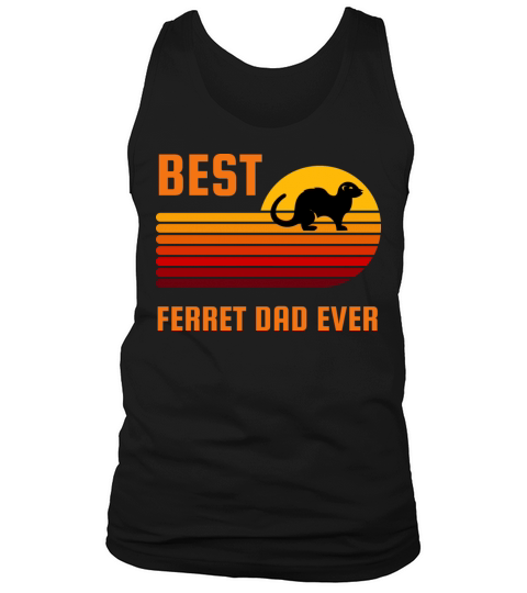 Retro Sunset Vintage Best Ferret Dad Ever Tank Top Unisex