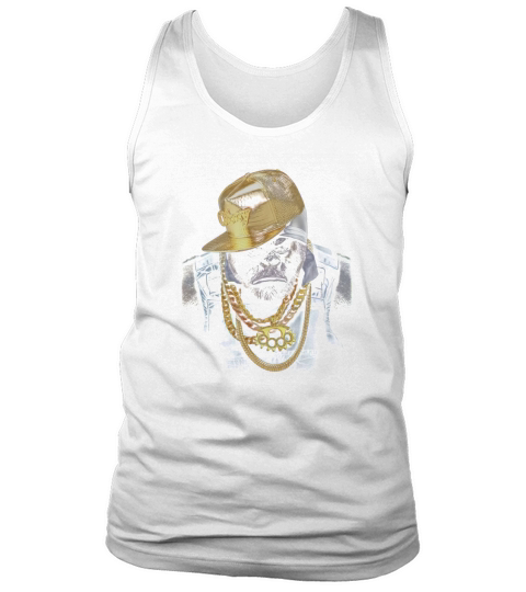 T-Shirt, Rapper Gorilla in Gold Chain and Cap, Hip Hop Style Tank Top Unisex