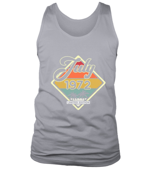 Vintage 50th Birthday July 1972 Sports Gift Tank Top Unisex