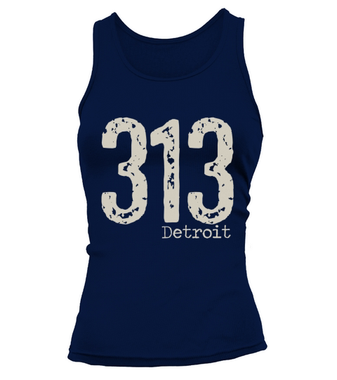 313 Detroit Area Code T-Shirt Distressed Vintage Tee Tank top Woman