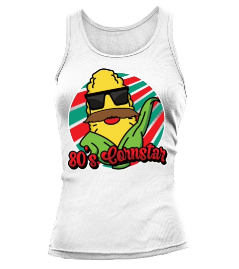 80s Cornstar Eigthies Funny Mustache Corn Tank top Woman