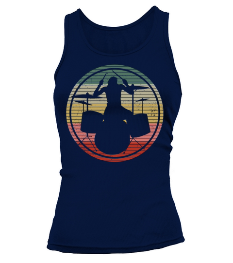 Drummer Drum Set Retro Vintage Tank top Woman