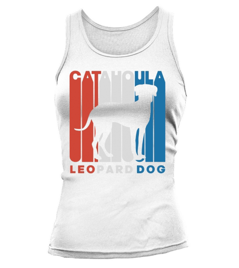 Retro RWnB Catahoula Leopard Dog Silhouette T-Shirt Tank top Woman