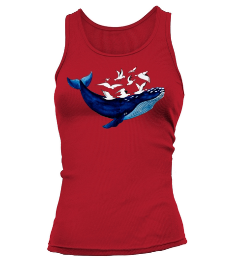Whale and seagulls I Air and water Tank top Woman