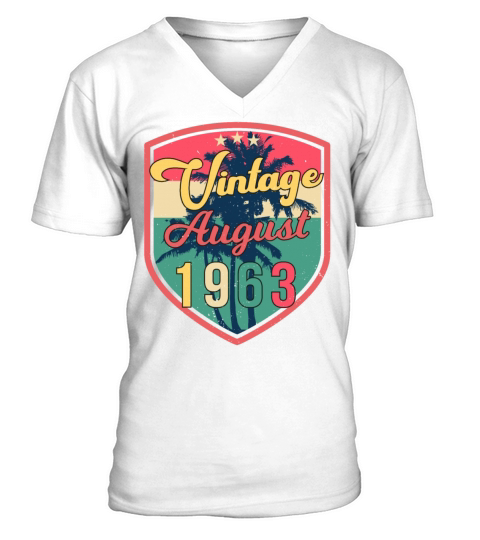 1963 August Vintage V-Neck T-shirt