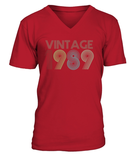 30th Birthday Gift Idea Vintage 1989 V-Neck T-shirt