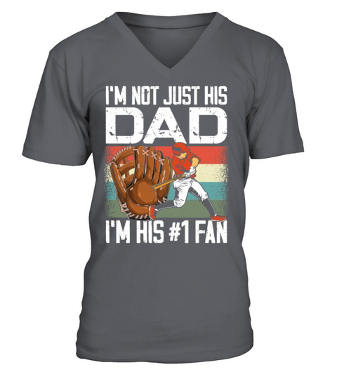 Baseball Fan Dad Father Vintage V-Neck T-shirt