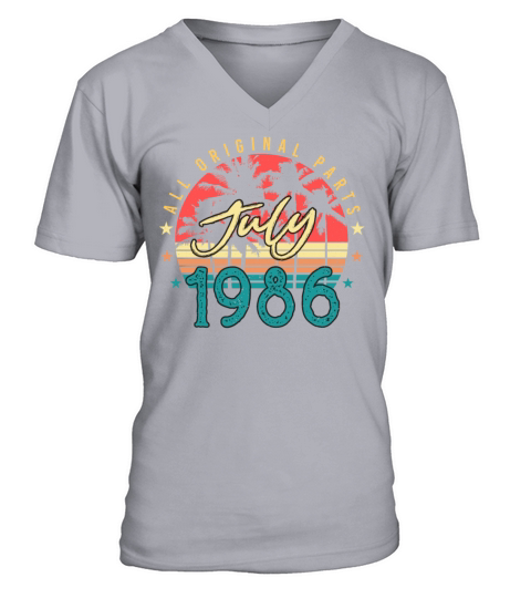 Birthday Greetings For July 1986 V-Neck T-shirt