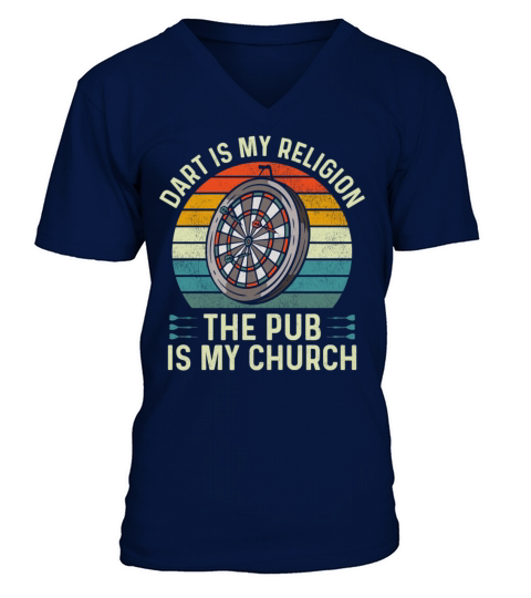 Darts Board Vintage Retro Dart Is V-Neck T-shirt