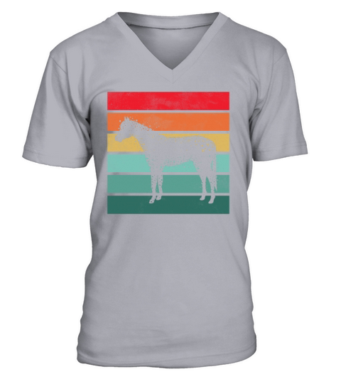 Girls Horse Riding Shirt Vintage Retro V-Neck T-shirt