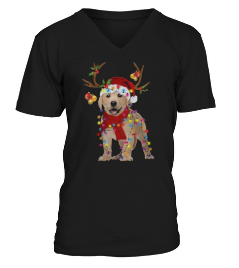 Merry Christmas Labrador retriever gorgeous reindeer V-Neck T-shirt
