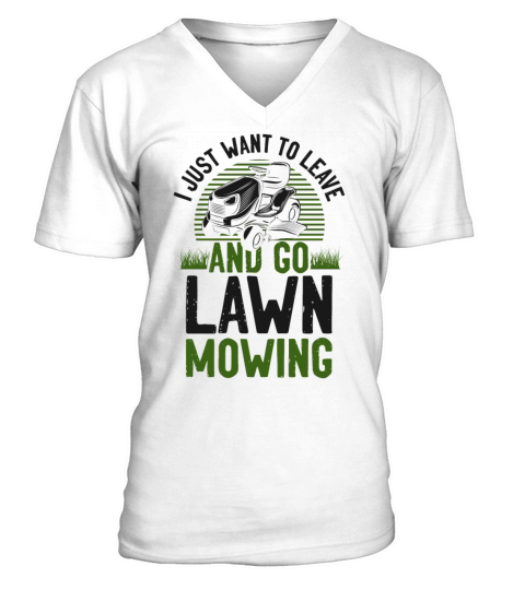 Lawn Mower Mowing Dad Father V-Neck T-shirt