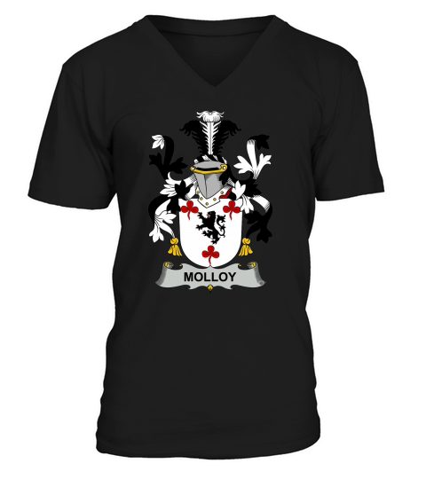 Molloy Family Crest Irish Family Crests II V-Neck T-shirt