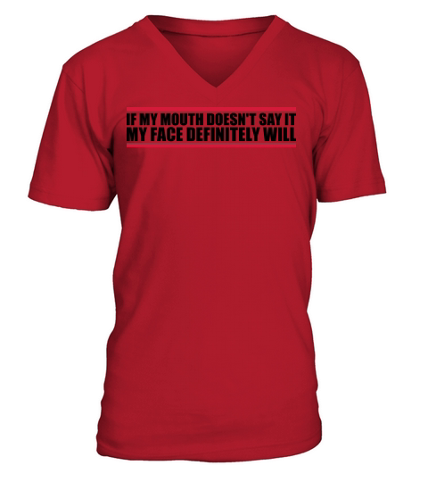 my face definitely will V-Neck T-shirt