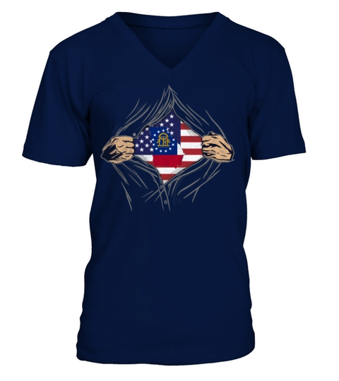 Rip Reveal America State Flag Georgia V-Neck T-shirt