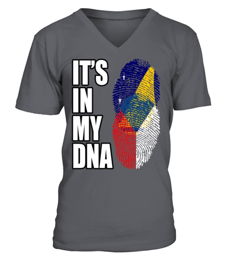 Tokelauan And Czech Mix Heritage DNA Flag V-Neck T-shirt