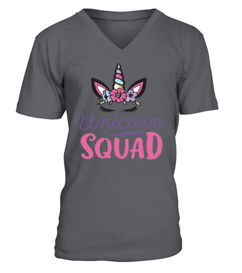 Unicorn Squad Coloured Unicorns Protection Support V-Neck T-shirt