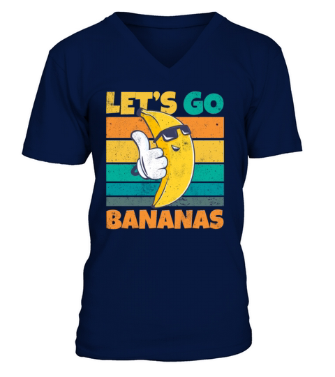 Vintage Lets Bananas Funny Cool Banana V-Neck T-shirt
