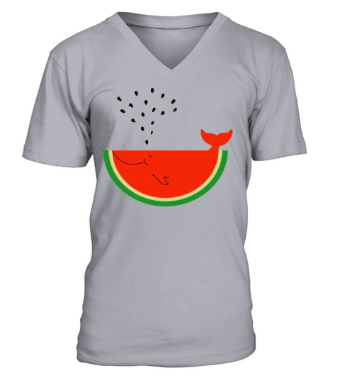 Watermelon Whale V-Neck T-shirt