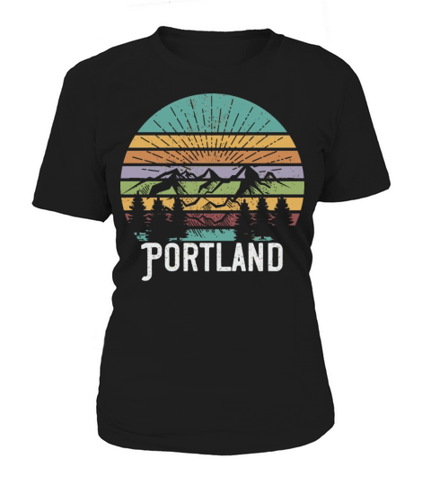 Portland Oregon Vintage Retro Mountain 70S 80S S Women's T-Shirt