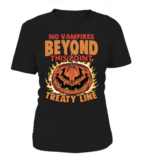 Scary Monster Pumpkin A Vampire Treaty Line A Women's T-Shirt